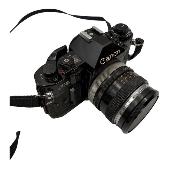 Canon A-1 35mm Film Camera 50mm F1.8 FD & 28mm F3.5 Lens & Flash - Tested - Picture 2 of 12